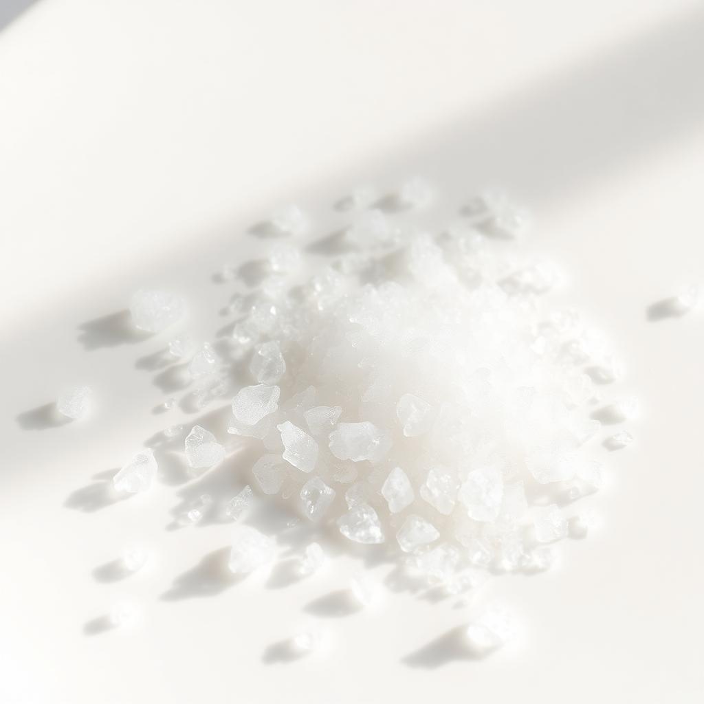Pure sodium chloride salt crystals, one of three ingredients in IRONPUR hypochlorous acid spray